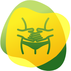 Ikonica koja prikazuje torzo s rukama koje nježno masiraju trbuh