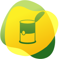 Ikonica s konzervom kako bi se pokazalo da izbjegavanje prerađene hrane može pomoći u spriječavanju nadutosti